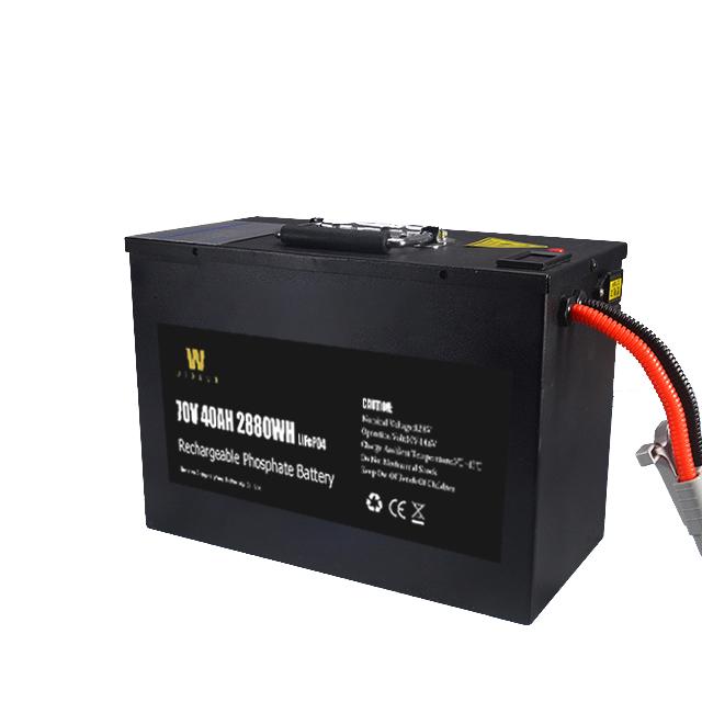 Lítio preto Ion Motorcycle Battery With Bms de Lifepo4 72V40Ah 2