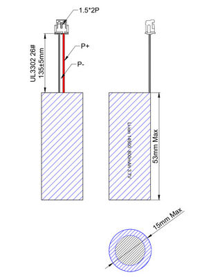 Tipo cilíndrico 3,7 bateria recarregável da bateria 14500 do lítio do ISO de V 800mah